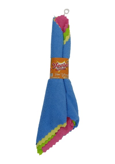 Mikrofiber Ultrasonic Süper Emici Temizlik Bezi 30x30 Cm 4'lü Eko Paket Mavi
