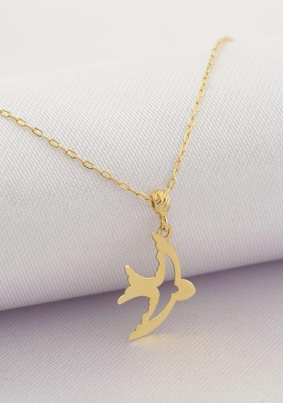 14k Altın Dorikalı Kırlangıç Kolye 4n37004 Sarı