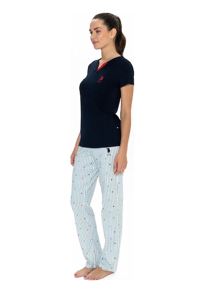 U.s. Polo Assn. Kadın Lacivert Battal Pijama Takım Kırmızı