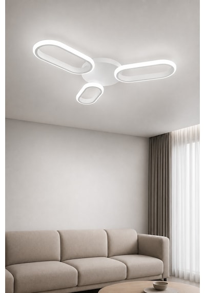 Hilton 3'lü Led Plafonyer Avize Beyaz Işık