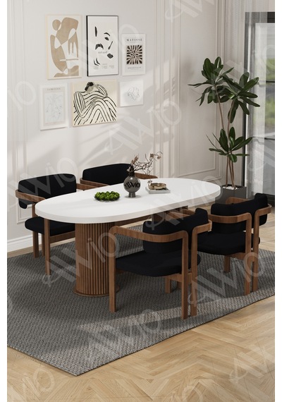 Avvio White Serisi Bohem Ayak 4'lü Tokyo Metal Demonte Sandalye 80x140 Masa Sandalye Takımı Beyaz Masa Sandalye Kahve Kumaş Siyah Avvio White Serisi Bohem Ayak 4'lü Tokyo Metal Demonte Sandalye 80x140 Masa Sandalye Takımı Beyaz Masa Sandalye Kahve Kumaş Siyah