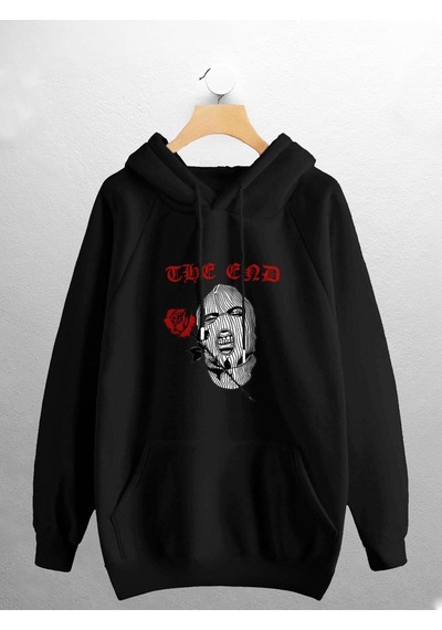 Macklin Unisex The End Gangsta Baskılı Sweatshirt Siyah Mck0931 Siyah