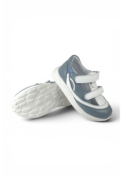 Tam Ortopedik Hakiki Deri Nefes Alan Erkek Çocuk Sandalet Mavi