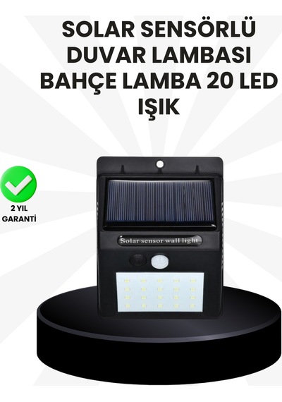 Su Geçirmez Ip65 20 Led Solar Sensörlü Bahçe Ve Veranda Aydınlatma - Lisinya Diğer