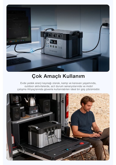 4000w Taşınabilir Güç Istasyonu - 1451wh Lifepo4 Batarya Solar Destekli Ups Hızlı Şarj App Kontrollü