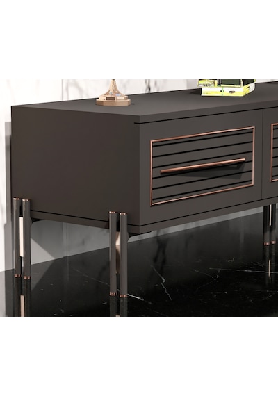 Tocco-platin Modern Kitaplıklı Tv Ünitesi