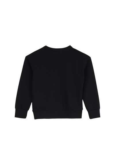 Jeep Siyah Kız Çocuk Bisiklet Yaka Baskılı Sweatshirt J6wg-swt7535