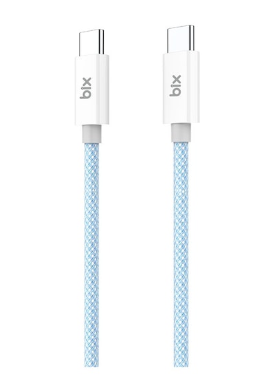Bix T2CC Type-C Type-C 60 W Örgülü Kablo 1 M Mavi