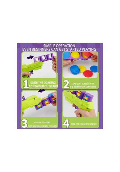 4 Adet Disk Atan Oyuncak Tabanca Otomatik Disk Fırlatan Oyuncak, Yumuşak Diskli Play Gun, Evcil Hayvan Ve Çocuk Eğlencesi