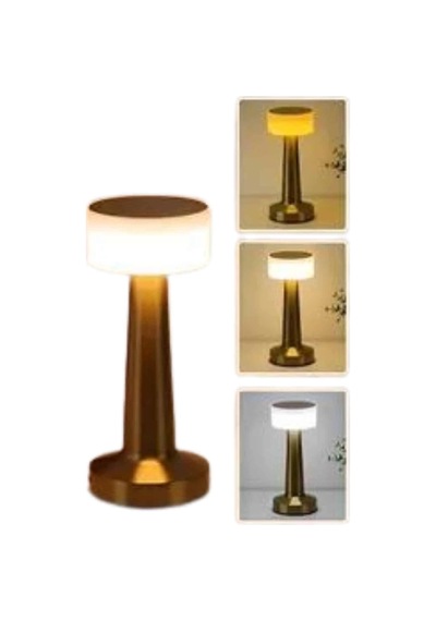 Kablosuz Renkli Masa Ve Gece Lambası Altın Rengi Dokunmatik Led Lamba 1033