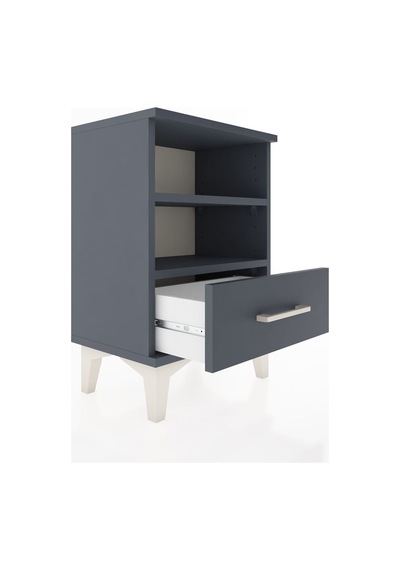 Arges Komodin 2 Raflı Tek Çekmeceli 44x30x64 Antrasit-antrasit Antrasit