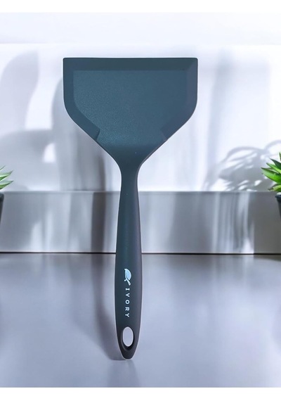 Isıya Dayanıklı Geniş Ağız Spatula, 26 Cm, Gri Diğer