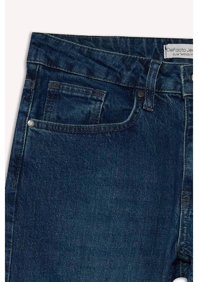 Defacto Slim Tapered Fit Dar Kalıp Normal Bel Daralan Paça Jean Pantolon G1307ax25aunm34 Mavi
