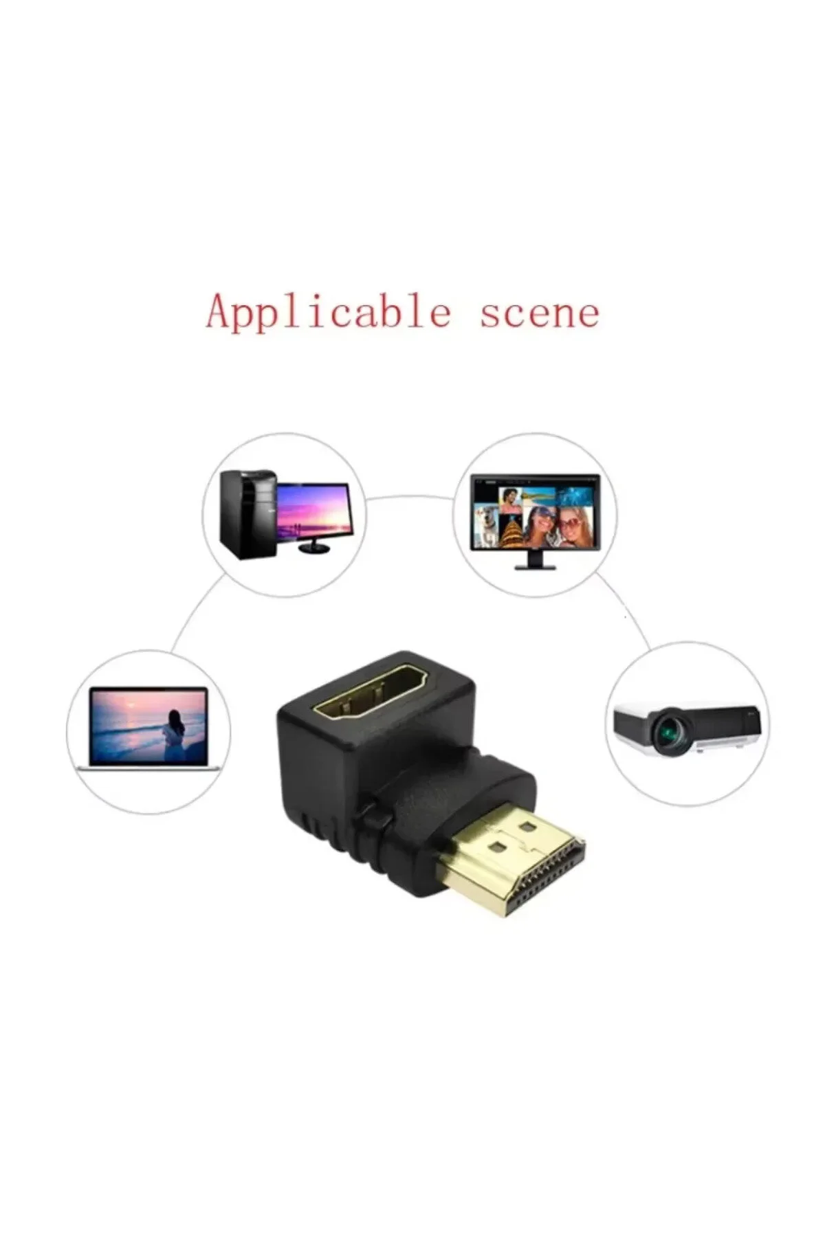 Hdmı Dirsek Adaptörü Hdmi L Çevirici Uzatma Dönüştürücü 270 4k 1080p Destekli L Tipi Hdmi Ara 001