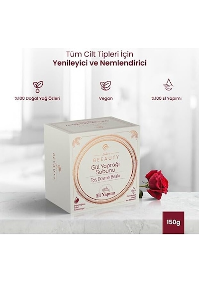 Beeauty Taş Dövme Sabun Gül Yaprağı Acı Badem