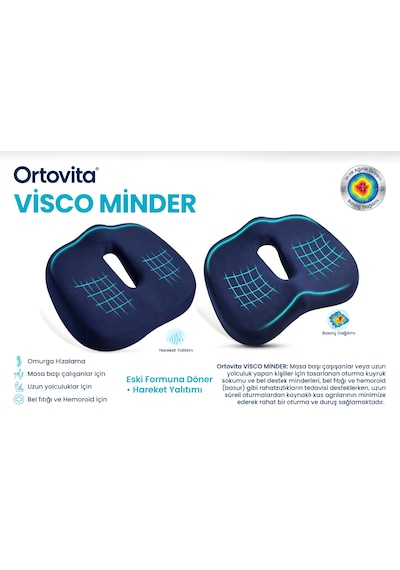 Visko Yeni Nesil Oturma Minderi Ortopedik Minder Rahat Duruş Ortopedik 1