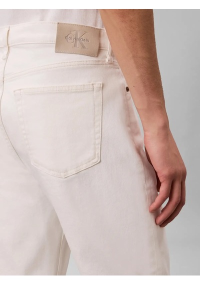 Calvin Klein Classıc Taper Chalk, Asn, 32, 34 Beyaz Erkek Kot Pantolon