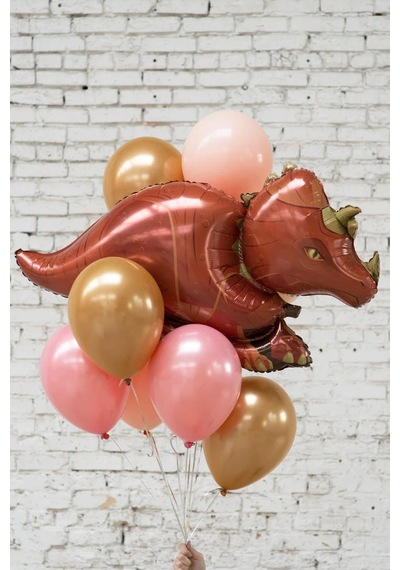 Dinozor Folyo Balon Triceratops Dinazor Balon Doğum Günü Balonu 110cm Çok Renkli