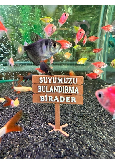 Akvaryum Tabela Dekoru Suyumuzu Bulandırma Birader 6x5 Cm Suya Batan Model Tbl-65-bırader, One Size