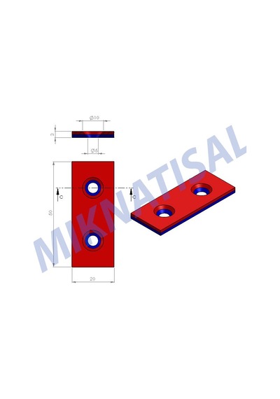 50X20X3Mm 10X5Mm 2 Havşalı Güçlü Neodyum Mıknatıs 10 Adet
