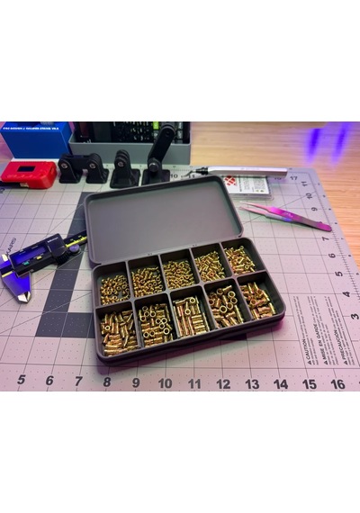 3d Baskı 10 Bölmeli Menteşeli Organizer Kutu Vida Cıvata Ve Küçük Parça Saklama Kutusu Gri Diğer