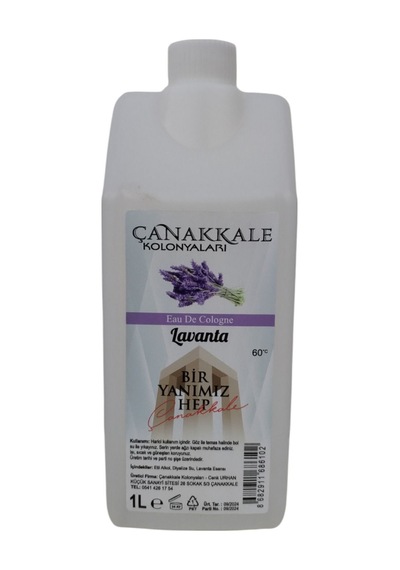 Çanakkale Kolonyaları 60 Derece Lavanta Kolonyası Şeffaf 1 L