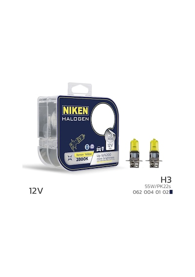 Niken 12v H3 55w Sarı Işık Ampul Pk22s 2800k - Ekolmaks