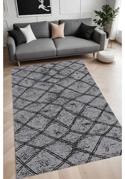 Rovigo Home Dijital Baskı Yıkanabilir Kaymaz Taban Salon Halısı Ve Yolluk Rv032-fnl296 Gri