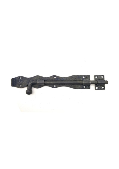 Antika Tarz Dekoratif Pirinç Dövme Kapı Sürgüsü - 25cm, Oksit Çok Renkli