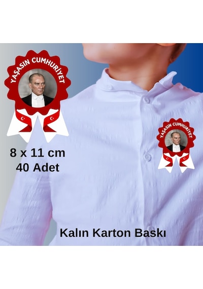 29 Ekim Cumhuriyet Bayramı Yaka Kartı 02 40lı Paket 7