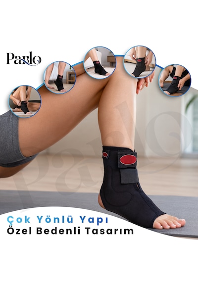 Malleol Destekli Ayak Bilekliği Çiftli Paket 2 Adet Ek 8 Bandajlı Neopren Ayak Bileği Desteği