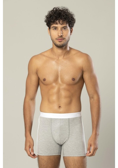 Erdem Gri Melanj Pamuk Elastan Uzun Boxer 1417 Gri Melanj