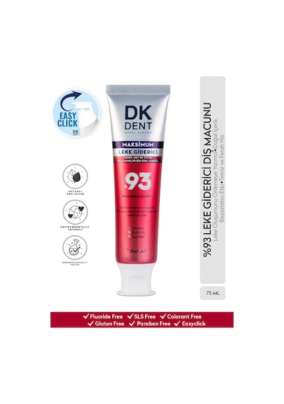 Dkdent %93 Beyazlatıcı Maksimum Leke Giderici Diş Macunu 75 Ml