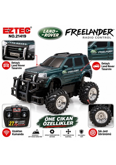 Uzaktan Kumandalı Land Rover Freelander Sarjlı Oyuncak Koyu Yeşil