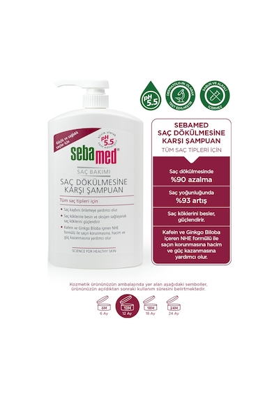 Sebamed Saç Dökülmesine Karşı Etkili Kafein ve Ginkgo Biloba İçerikli Şampuan 1 L