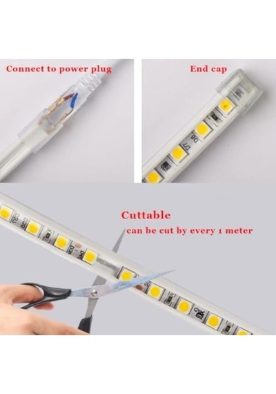 Metre 60 Led Kar Tanesi Işık Warm Light 8 Kademe Fişli