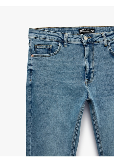 Koton Pamuklu Normal Bel Cepli Skinny Fit Jean Pantolon - Michael Jean Orta İndigo 7wam40257nd