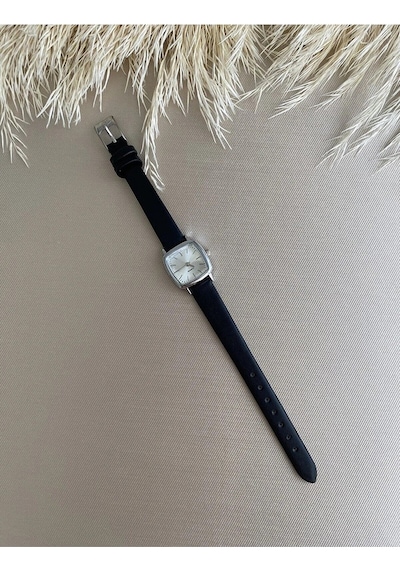 Rub061 25 Mm Rubsey Retro Minimal Deri Kordon Vintage Kadın Kol Saati Siyah