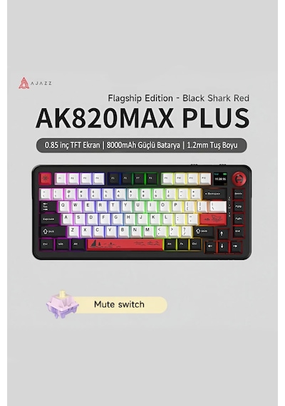 Ak820 Max Plus-hot-swap-dinamik Rgb Mekanik Oyun Klavyesi Mute Switch-tft Ekran