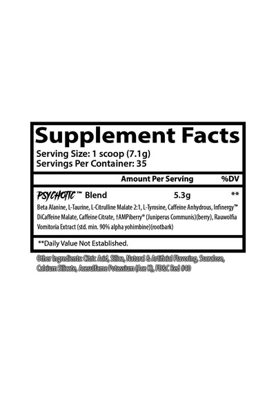 Insane Labz Psychotic Preworkout And Insane Amino Bcaa Recovery Time, Blue Raspberry 35 Servis Aromalı