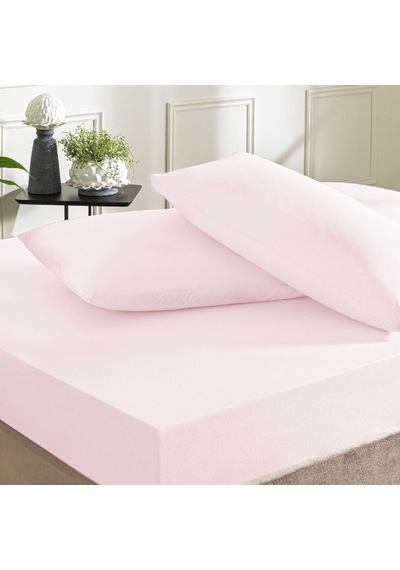 Taç Color Dreams Ranforce King Size Fitted Çarşaf Seti Pudra 180x200 Pudra
