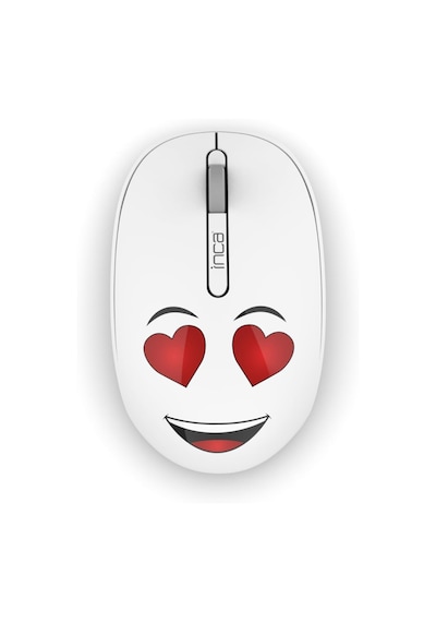 Inca Wenny Iwm-245bt Desing 3d Wireless Mouse- Beyaz, Sevimli Emoji Karakterli,2.4 Ghz Nano Usb,ergonomik Zarif Kullanım Şekli, Konforlu Dokunuş Hissi,1200 Dpi, 10m Çekim Mesafesi,uyku Modu
