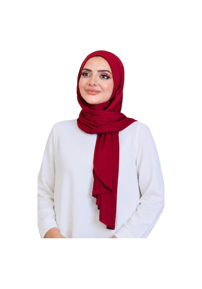 Modish Group Penye Boyun Kapamalı Şal Başörtü Hazır Giyim Turban Esnek Jersey Şal Bordo