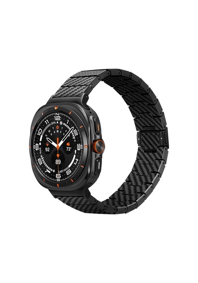 Pitaka Modern Serisi Karbon Fiber Galaxy Uyumlu Watch Ultra 47mm Kordon Black-grey Twill