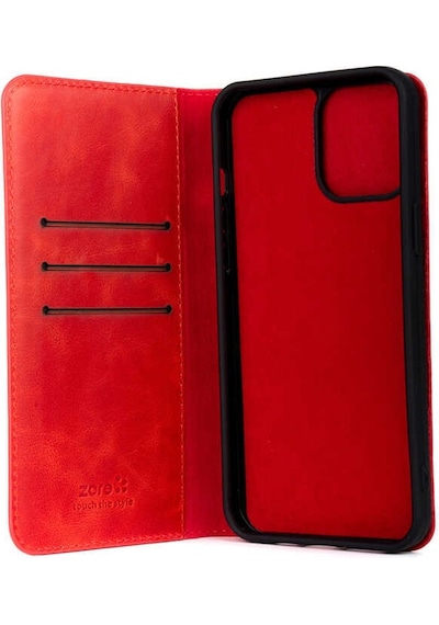 Zeyline Apple Uyumlu iPhone 13 Pro Max Zore Hakiki Deri Multi Cüzdan Kılıf-siyah