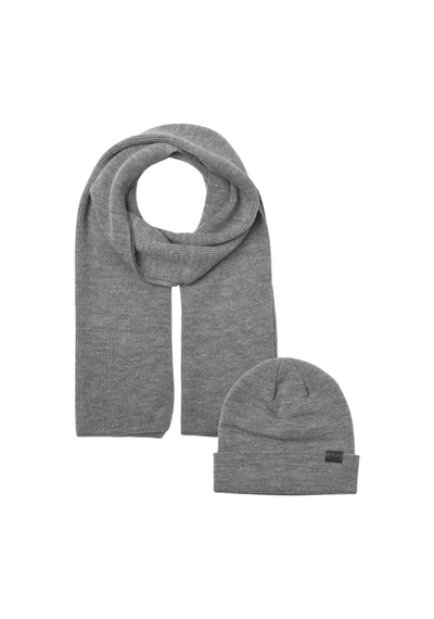 Jack & Jones Jacjolly Knıt Gıftbox Erkek Gri Atkı Bere Eldiven - 12163827
