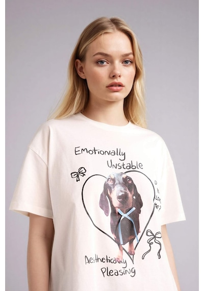 Defacto Oversıze Baskılı Tişört G9624AX26SM