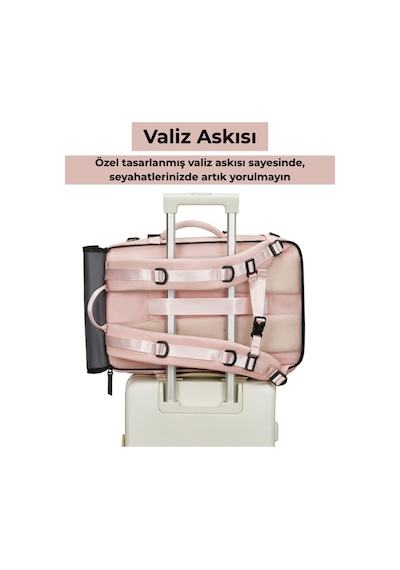 Ayakkabı Bölmeli Su Geçirmez Spor & Seyahat Sırt Çantası 30l 16 Laptop Bölmeli Pembe