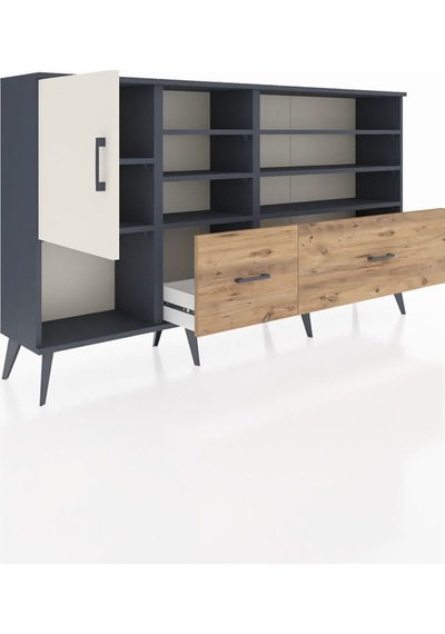 Arges Konsol 8 Raflı 2 Çekmeceli Tek Kapaklı 176x30x99 Antrasit-aytaşı/çam Aytası/atlas Çam - Antrasıt Arges Konsol 8 Raflı 2 Çekmeceli Tek Kapaklı 176x30x99 Antrasit-aytaşı/çam Aytası/atlas Çam - Antrasıt