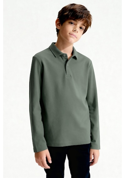 Basic Polo Yaka 3lü Paket Siyah-beyaz-çağla Unisex Çocuk T-shirt - 11170 Beyaz - Siyah